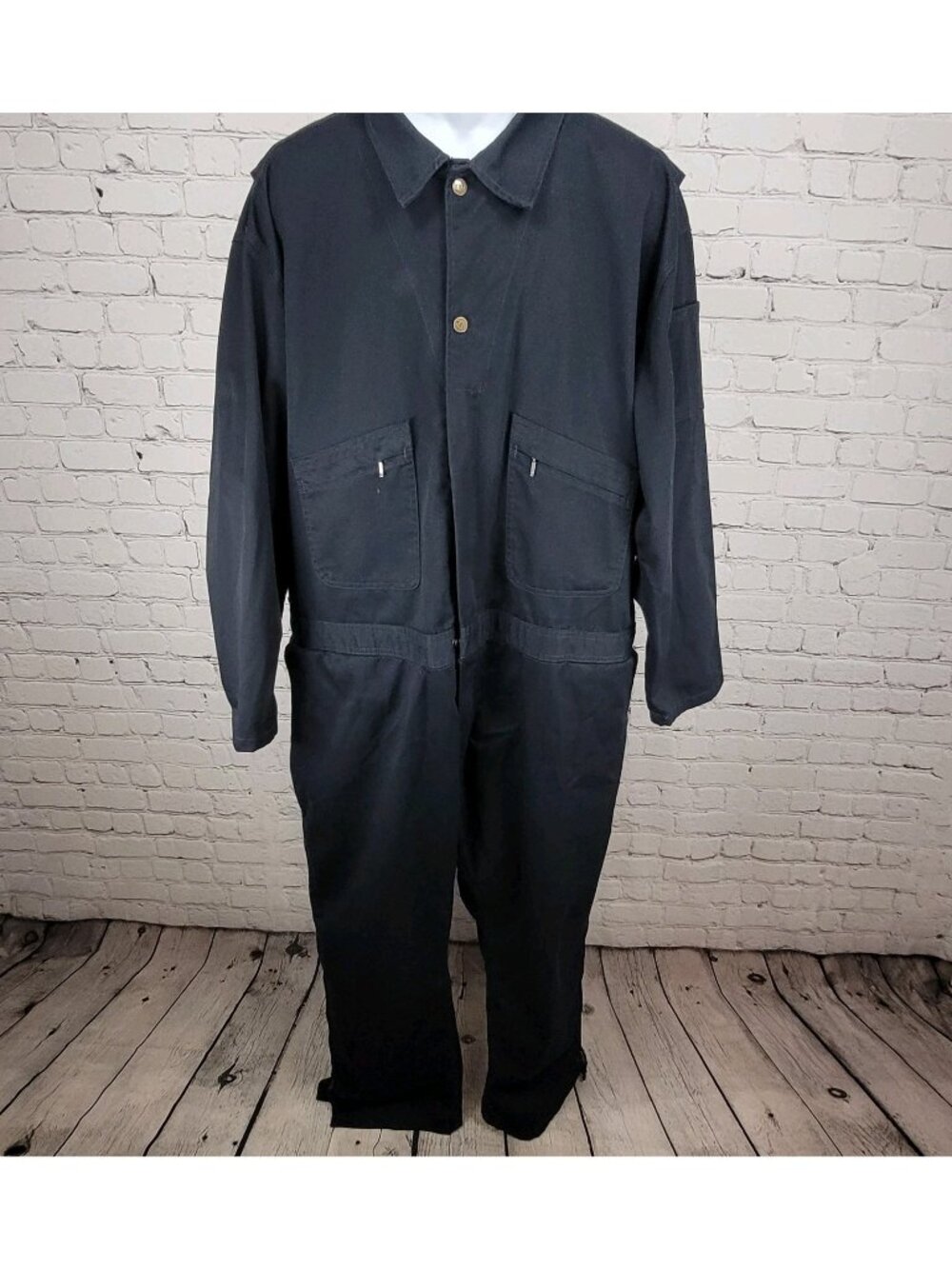 Key Dark Navy Cotton Blend Workwear Uniform Long Sleeve Coveralls Size 2XLR